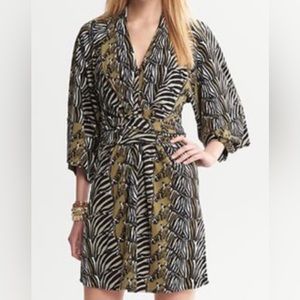 Banana Republic Zebra Print Knee Length Dress Size 0